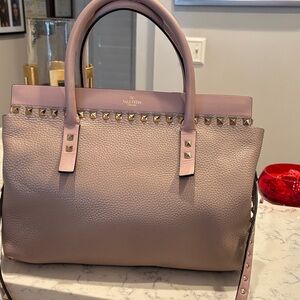 Valentino: NEW Blush Pink Studded Tote